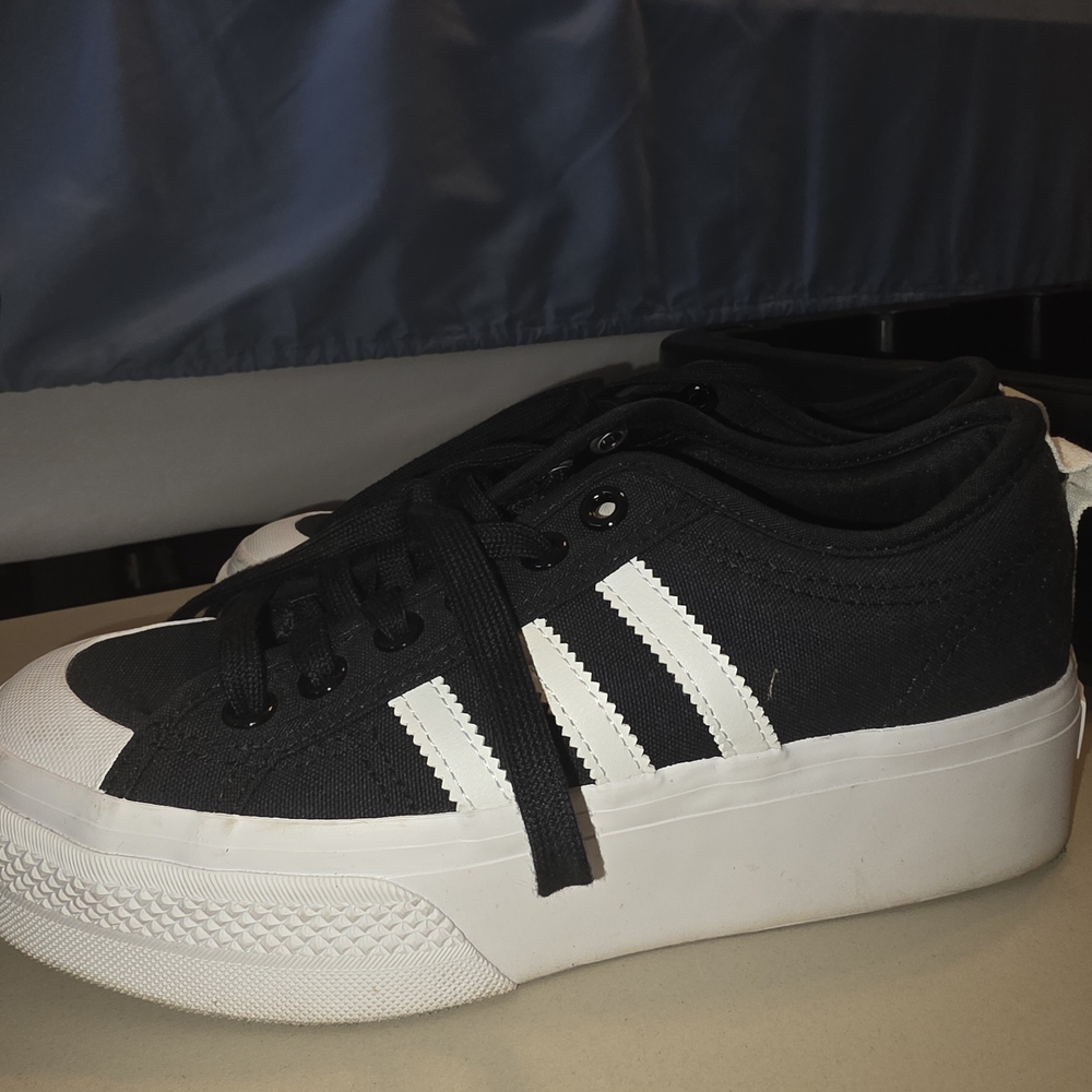 Adidas Women's Black Canvas Sneakers